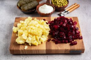 Салат винегрет с майонезом - фото шаг 3