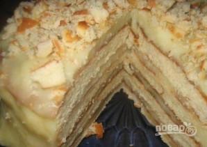 Торт на сковороде с творогом - фото шаг 8