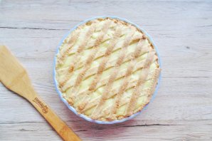 Песочный пирог с яблоками и заварным кремом - фото шаг 13