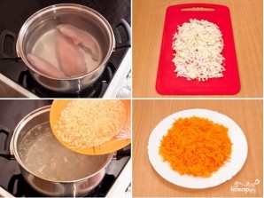 Сырный суп с рисом - фото шаг 1