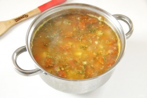 Гороховый суп с помидорами - фото шаг 8