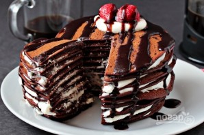 Торт из шоколадных блинчиков - фото шаг 7