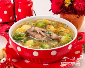 Суп с перепелами, брюсельской капустой и картофелем - фото шаг 6