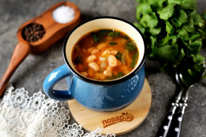 Фасолевый суп с кинзой - фото шаг 7