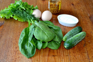 Салат со шпинатом и огурцом - фото шаг 1