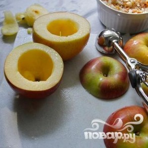 Запеченные яблоки с мясной начинкой - фото шаг 4