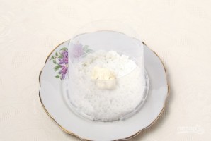 Салат "Мимоза" с рисом и сыром - фото шаг 3