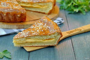 Пирог с сыром из творожного теста - фото шаг 10