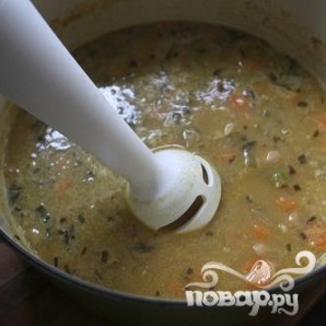 Суп-пюре с фасолью и ветчиной - фото шаг 5