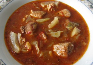 Томатный суп с капустой и мясом - фото шаг 6