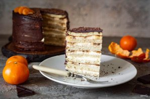 Блинный торт с бананами и шоколадом - фото шаг 20