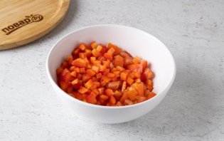 Холодная закуска из баклажанов с помидорами и чесноком - фото шаг 4