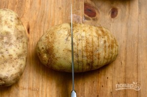 Картофельный веер с сыром - фото шаг 2