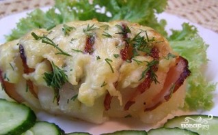 Картошка с колбасой и сыром в духовке - фото шаг 7