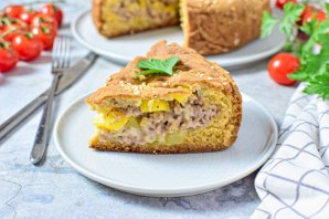 Пирог с мясом на кефире - фото шаг 15