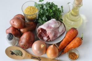 Суп из кролика с картошкой и вермишелью - фото шаг 1