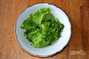 Зеленый салат с кальмаром - фото шаг 3
