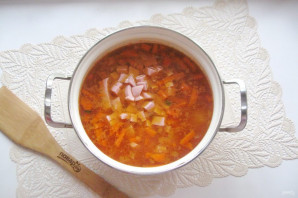 Рисовый суп с колбасой - фото шаг 9