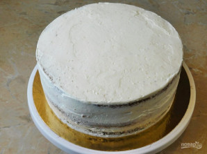 Бисквитный торт с крем-чизом - фото шаг 8