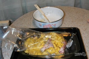 Картошка с курицей в рукаве - фото шаг 3