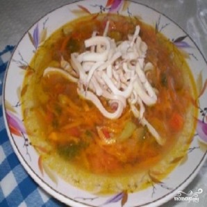 Итальянский суп с кальмарами - фото шаг 6