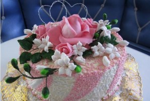 Торт "Цветы из мастики" - фото шаг 6