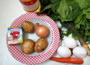 Суп из щавеля с плавленым сыром и яйцами - фото шаг 1