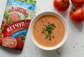 Суп с помидорами, сыром и кетчупом - фото шаг 8