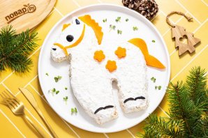 Вегетарианский салат в виде лошади - фото шаг 14