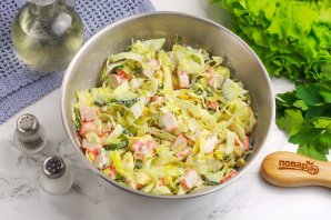Салат из свежей капусты и крабовых палочек - фото шаг 9