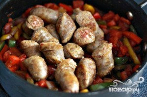 Колбаса с болгарским перцем и луком - фото шаг 6