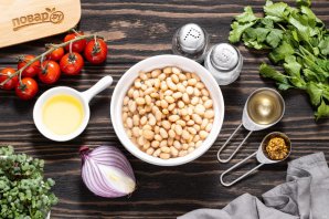 Постный салат с фасолью - фото шаг 1