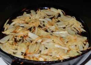 Салат с печенью и грибами - фото шаг 3