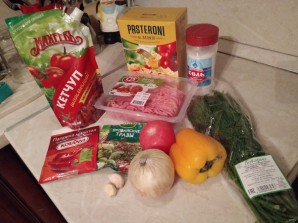 Лучший рецепт макарон по-флотски с овощами и кетчупом - фото шаг 1