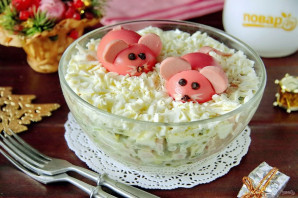 Салат на Год Крысы из вареной колбасы - фото шаг 10
