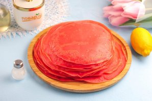 Блинный торт "Роза" - фото шаг 8