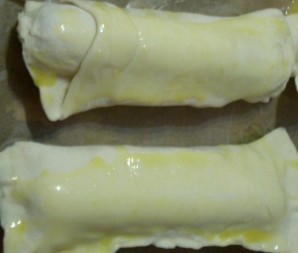 Слойки с сыром и сосисками - фото шаг 6
