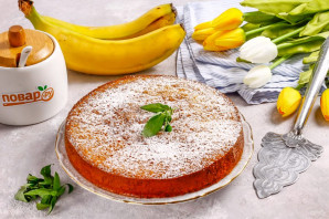 Творожный пирог с яблоками и бананом - фото шаг 8