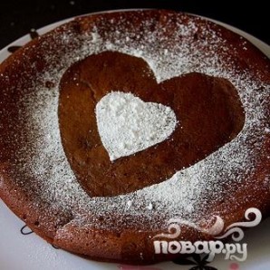 Шоколадный пирог с сердцем - фото шаг 7