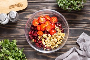 Постный салат с красной фасолью - фото шаг 5