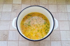 Суп "Солнечный" с пшенкой и кукурузой - фото шаг 7