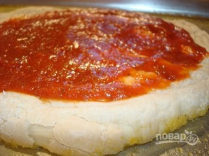 Пицца на протвине в духовке - фото шаг 3