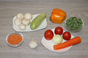 Овощное рагу с чечевицей - фото шаг 1