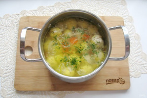 Суп с пшеном и фрикадельками - фото шаг 10