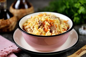 Рис со свининой и морковью по-корейски на сковороде - фото шаг 7