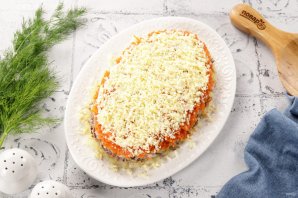 Салат Мимоза с сайрой