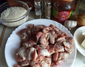 Куриные желудочки с рисом  - фото шаг 1