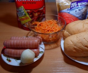 Хот-дог с корейской морковкой - фото шаг 1