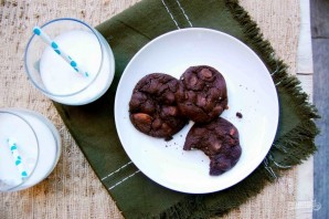 Печенье "Двойной шоколад" с миндалём - фото шаг 4