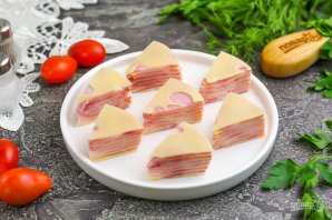 Канапе с сыром и ветчиной - фото шаг 7